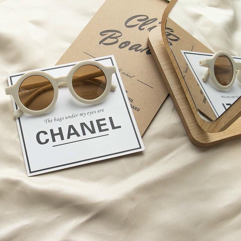 (Tặng hộp) Kính mát cho bé, mắt kính cho bé gọng tròn và gọng gấu kiểu dáng Hàn Quốc freesize cho bé từ 1-5 tuổi