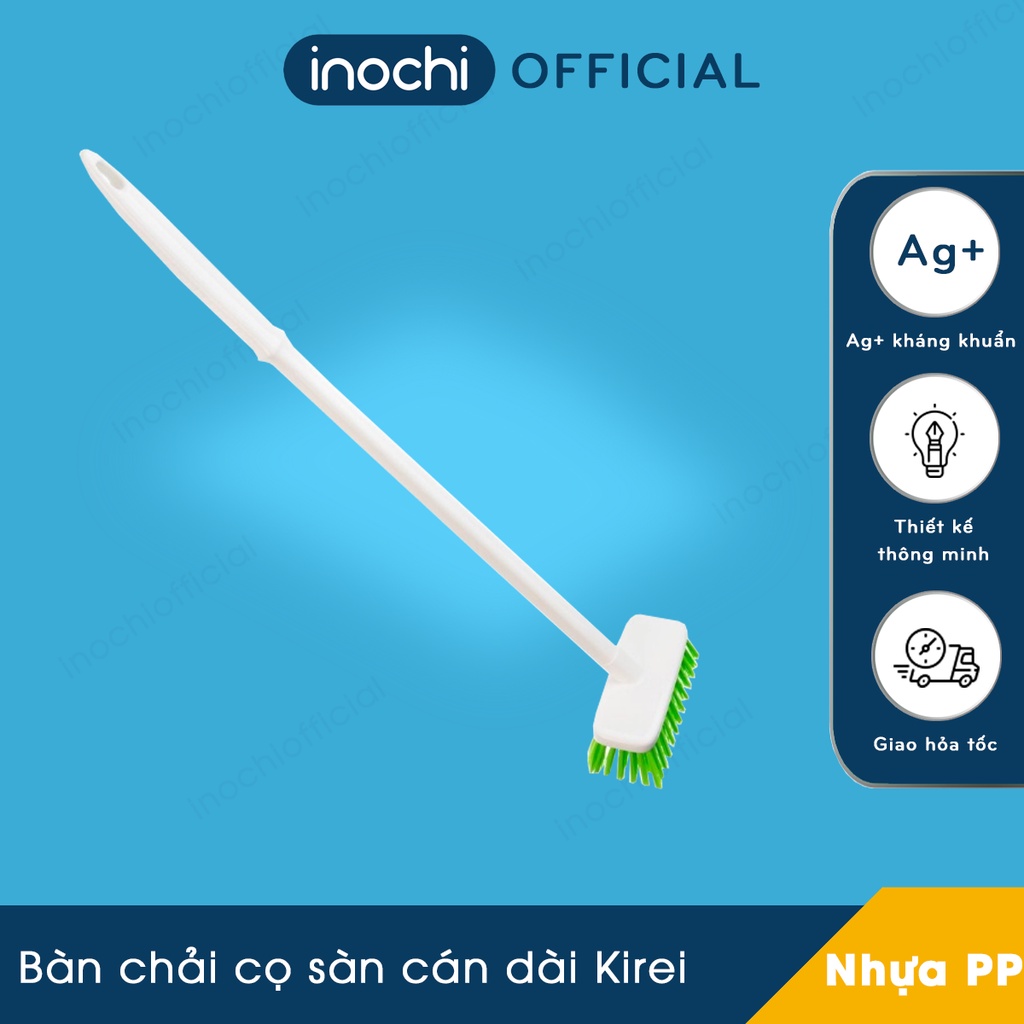 Bàn chải cọ sàn cán dài cao cấp Kirei chổi cọ chính hãng Inochi Nhật Bản làm sạch vết bẩn trên sàn hiệu quả