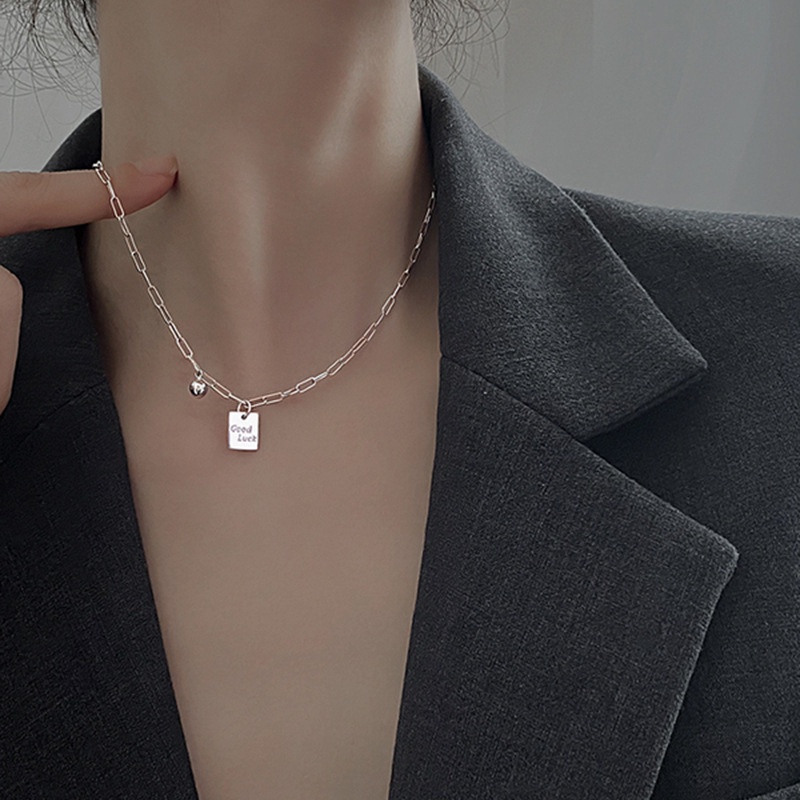 Vòng cổ Mặt Quả Cầu Nhỏ May Mắn Bằng Bạc Cho Nữ