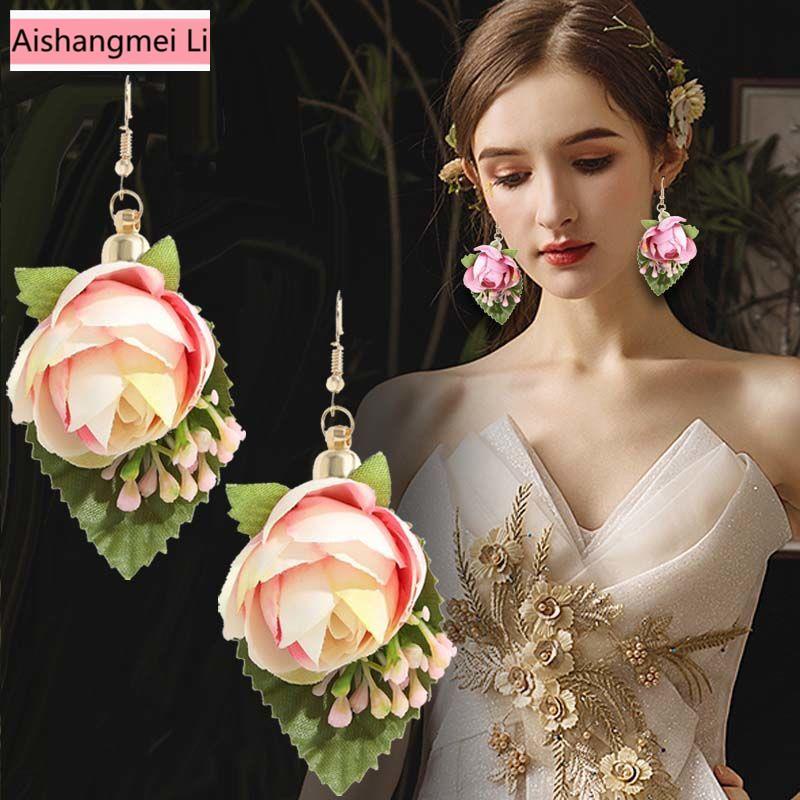 [Aishang Đẹp] Bông Tai Hoa Vải Thủ Công Phong Cách Dân Tộc Thời Thượng Cho Nữ