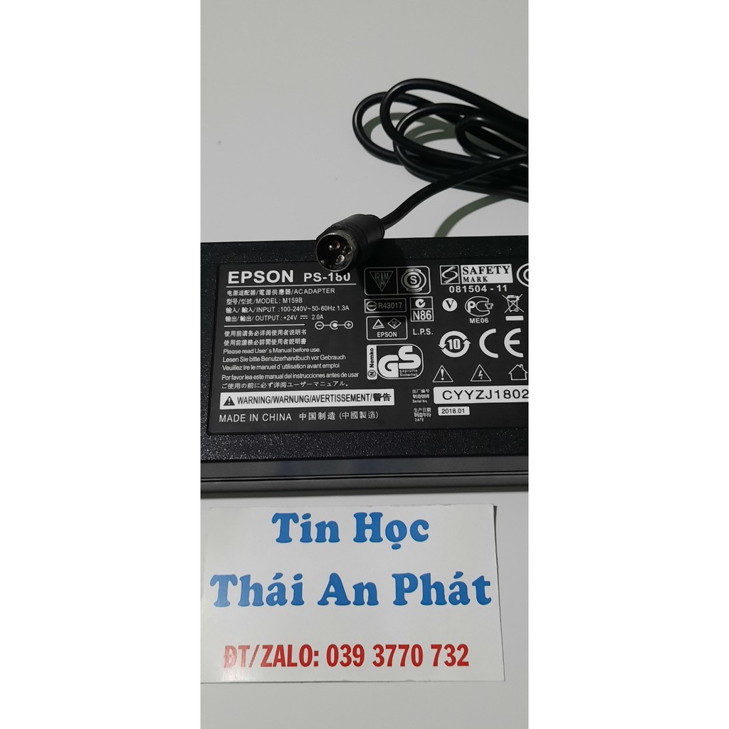 Adapter 24V-2.0A dùng cho máy in Epson,chân tròn to ,hàng Zin chất lượng.