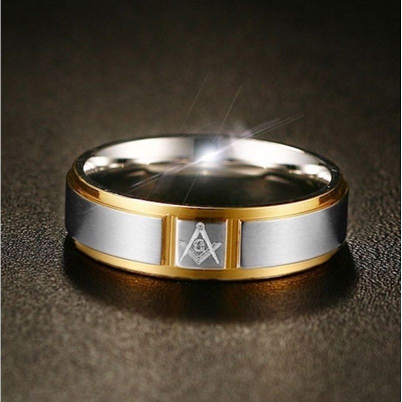 Nhẫn đeo tay bằng thép không gỉ màu vàng/bạc thời trang dành cho nam và nữ