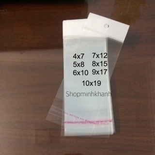 50c Túi dán miệng màng ngọc 5x8/6x10/7x12/8x15/9x17/10x19/12x21/13x26/15x28 có lỗ treo