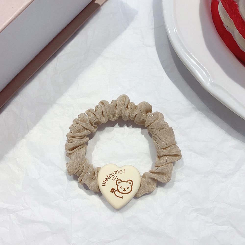 Dây Cột Tóc Co Giãn Họa Tiết Trái Tim / Hoa / Gấu Dễ Thương Cho Nữ Giá Đỡ