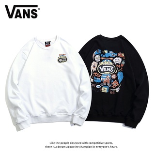 Vans áo thun nỉ tay dài dáng rộng thời trang hàn quốc cho nữ 2021