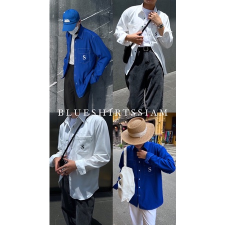 SIAM ÁO SƠMI DÀI TAY FORM RỘNG  THÊU CHỮ S NAM NỮ ĐỀU BẬN ĐƯỢC