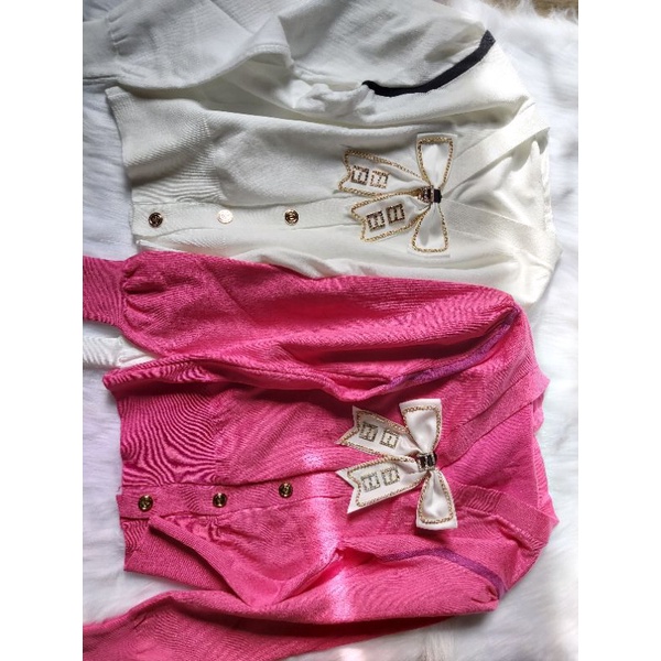 Cadigian Dáng Ngắn  Kèm Tag Nơ Rời Phong Cách Vintage