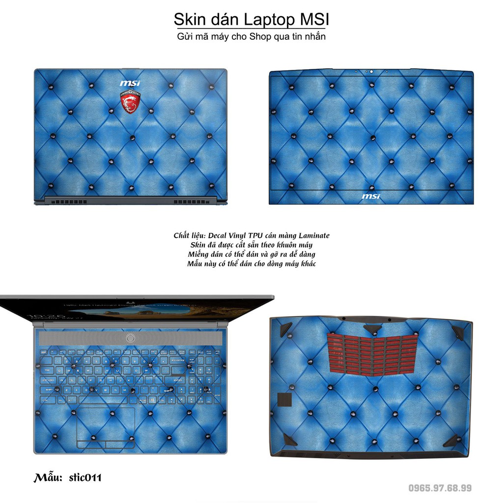 Skin dán Laptop MSI in hình Hoa văn sticker nhiều mẫu 2 (inbox mã máy cho Shop)
