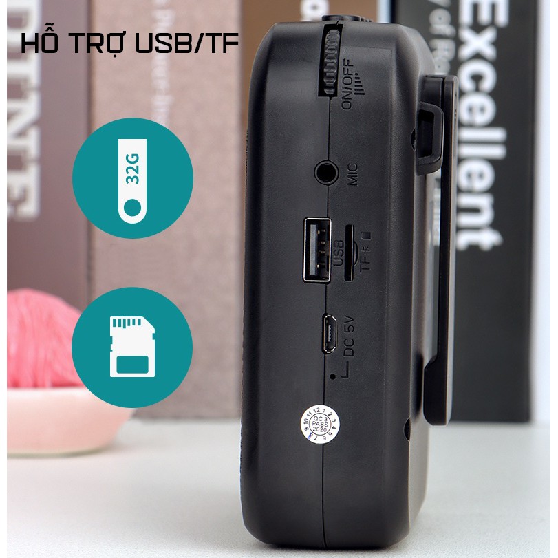 Loa Trợ Giảng Có Dây Hỗ Trợ Nghe Nhạc Bluetooth 5.0 SHIDU SD-M100 - Hàng Chính Hãng