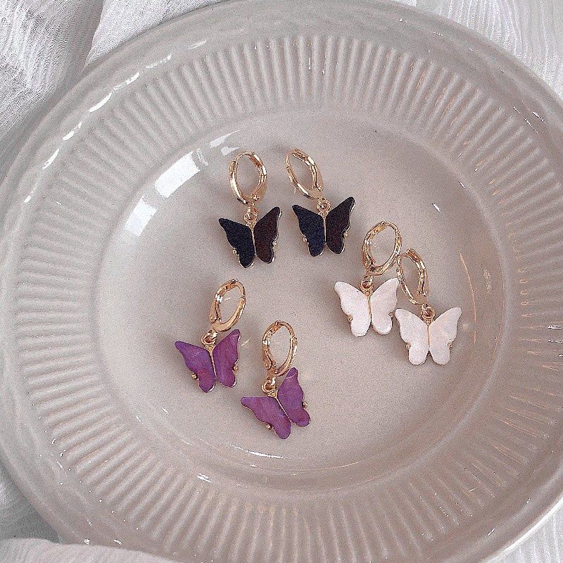 Ốp Bông Tai Hình Bướm Phong Cách Retro Hàn Quốc Dễ Phối Đồ