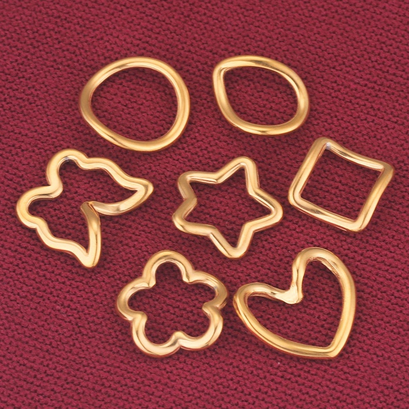 Set 10 Khuyên Tai Thép Không Gỉ Nhiều Hình Dạng Độc Đáo