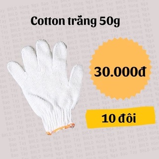 Bao tay bảo hộ lao động trắng ngà loại vải dày dặn (50g/1 đôi)