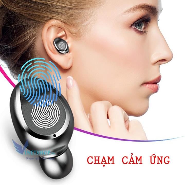 Tai nghe Bluetooth AMOI F9 TWS 5.0 bản QUỐC TẾ không dây cảm ứng chống nước IPX7, chống ồn tích hợp sạc dự phòng 2500mAh