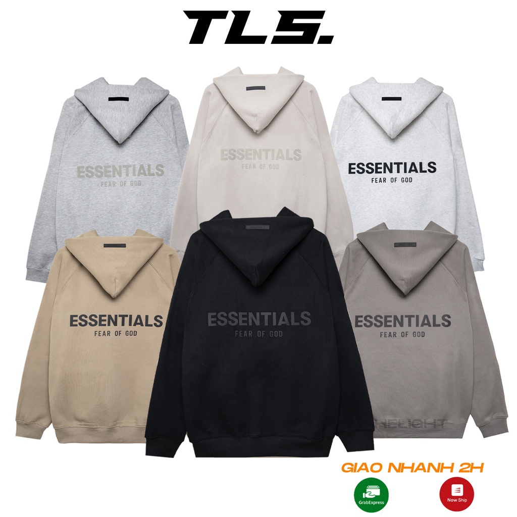 Áo hoodie FEAR OF GOD ESSENTIALS SS21 dài tay unisex TLS oversize thời trang nam nữ chất liệu nỉ bông form rộng