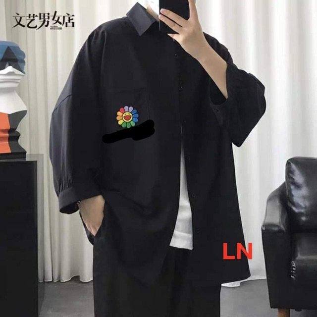 Áo sơ mi lô gô mặt cười nhiều LN12