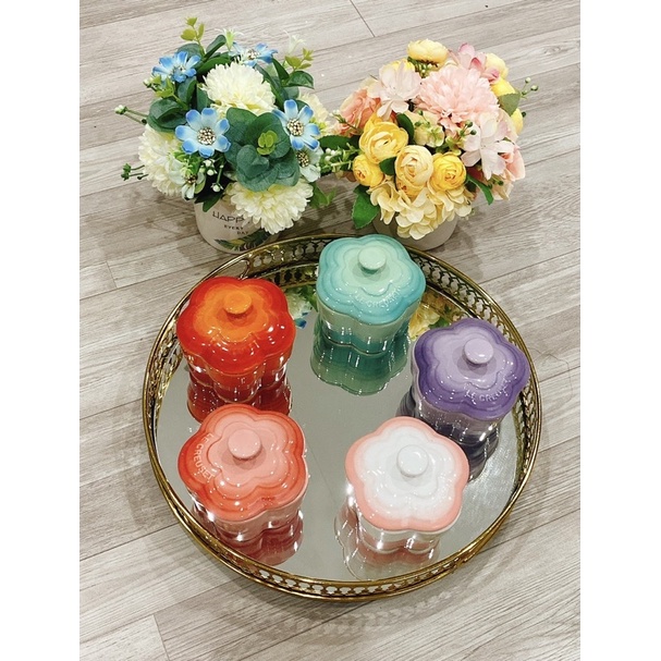 Hũ bông hoa đựng ô mai , trang sức, decor .....