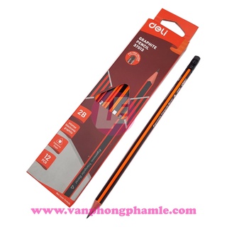 Bút chì gỗ 2b deli 37013 có gôm