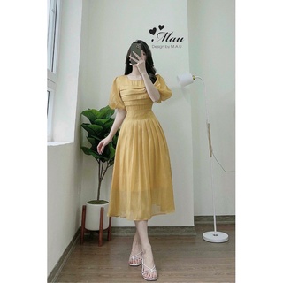 ✨BÁN SỈ✨Đầm ly ngực 3 màu tay bồng hồng,nude,vàng