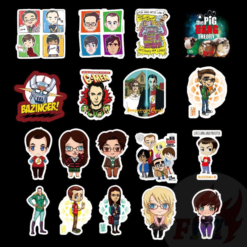 Set 50 miếng dán The Big Bang Theory Series 01 CBS TV Show trang trí thời trang