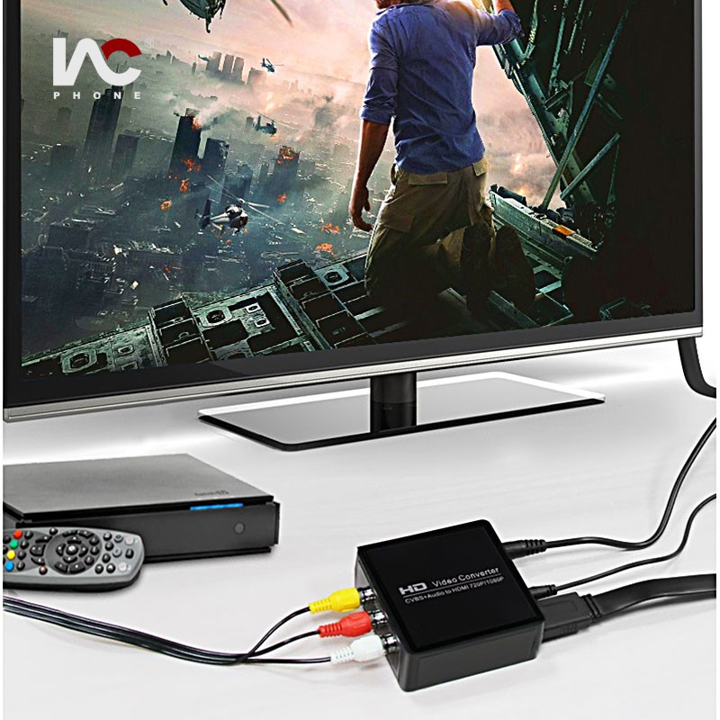 Bộ chuyển đổi RCA sang HDMI 1080P Mini RCA hỗ trợ PAL/NTSC