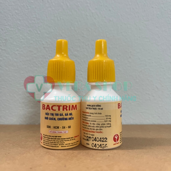 MINH HUY BACTRIM 10ML - Toi gà, gà rù, khô chân, chướng diều