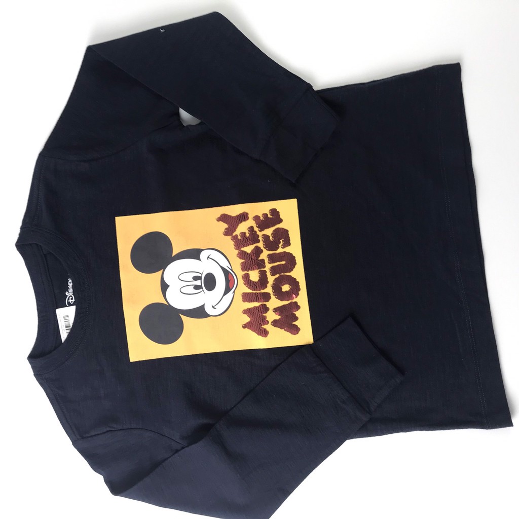 Áo Disney Mickey đen kim tuyến lật