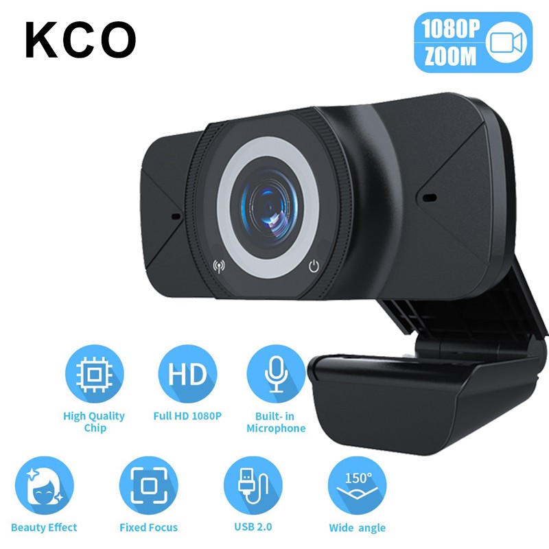 Webcam USB KCO KW7 Kèm Micro Với Ống Kính Góc Rộng Và Cảm Biến Lớn Trong Môi Trường Ánh Sáng Yếu Cho PC