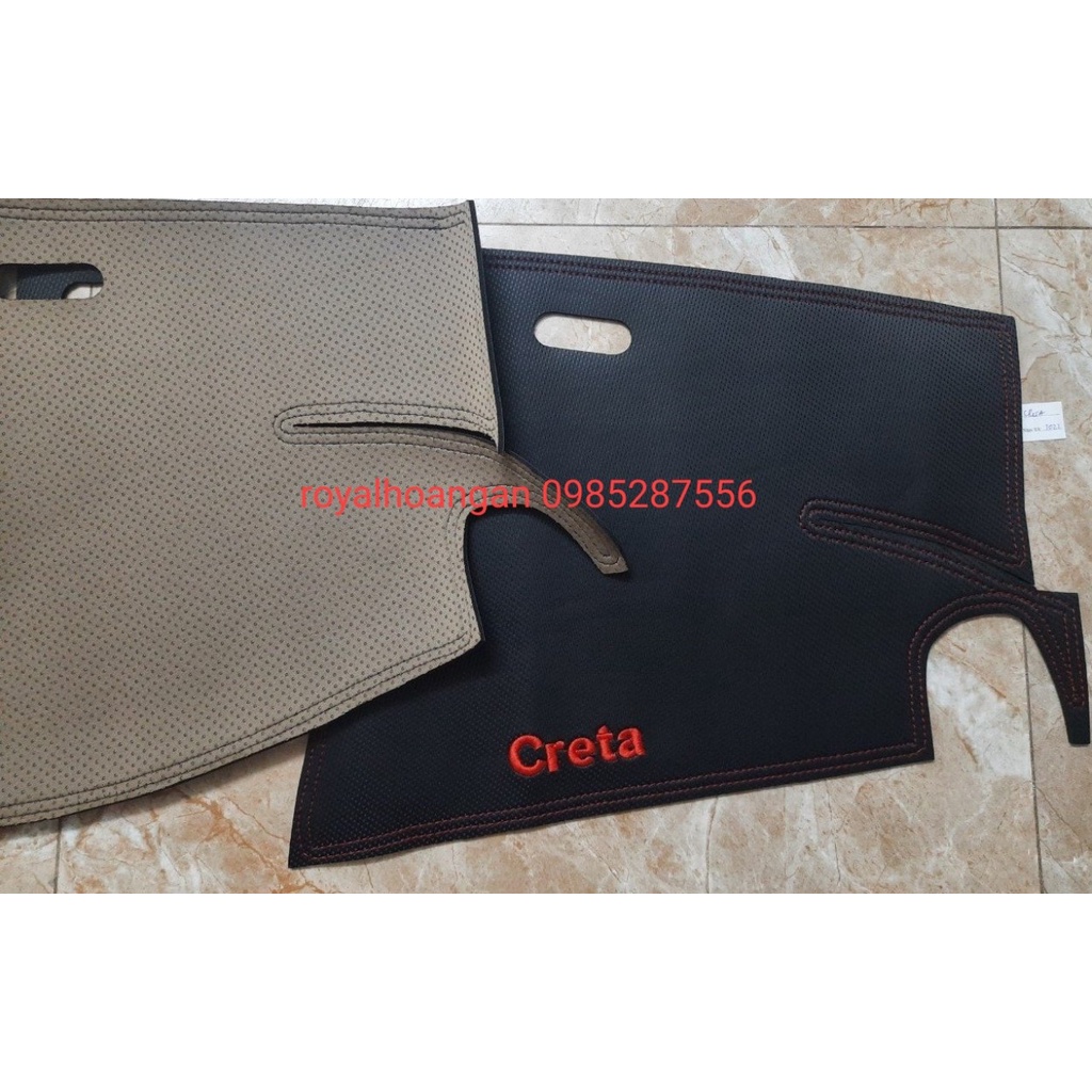 thảm taplo CRETA 2022,2023 nhung ba lớp hoặc da cacbon