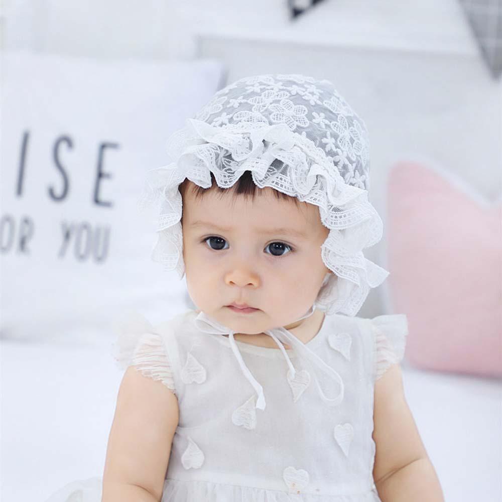 Mũ Cotton Phối Ren Dễ Thương Cho Bé