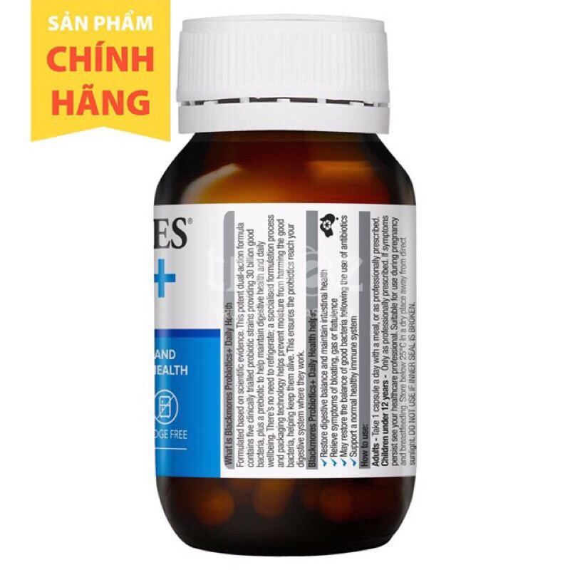 Men vi sinh Blackmores Probiotic+ Daily Health hộp 30 viên - Hàng Úc