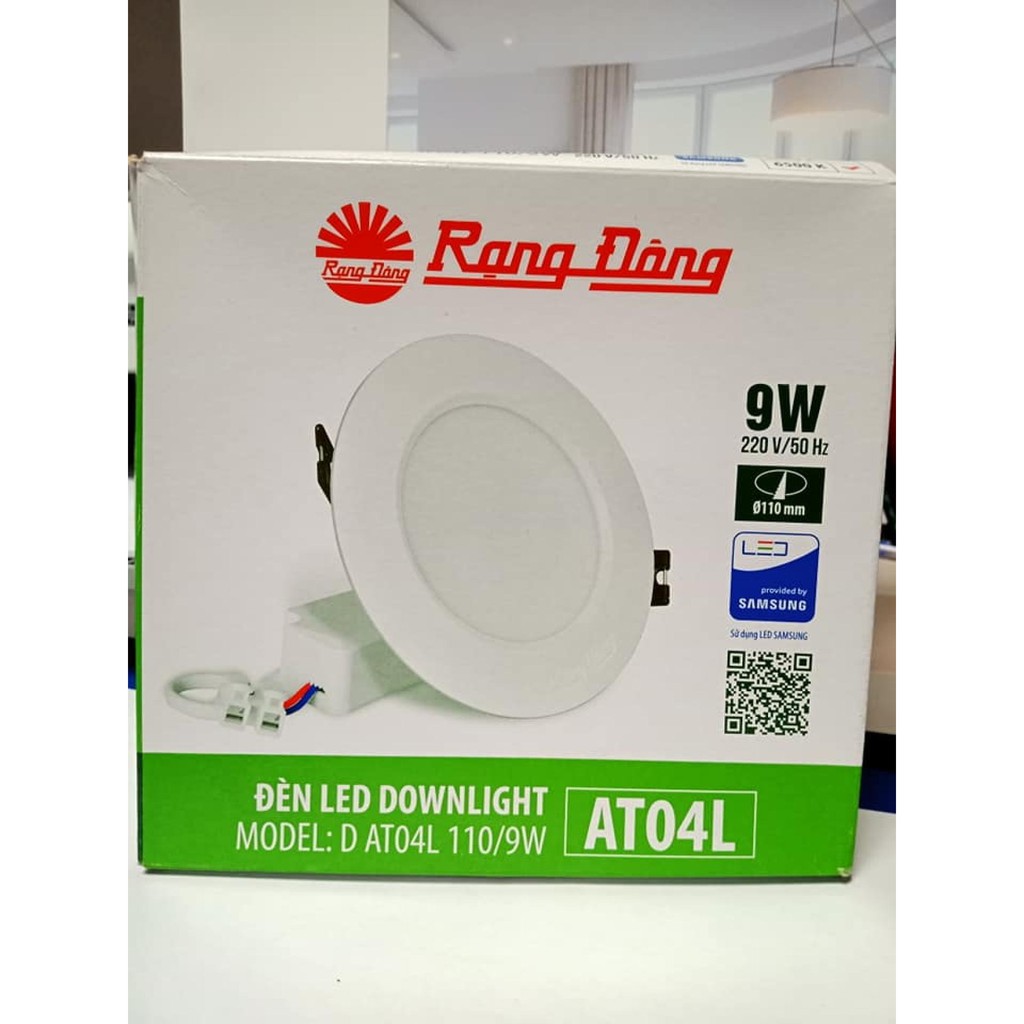 Đèn LED Downlight AT04 110/9W trắng, vàng, trung tính Rạng đông