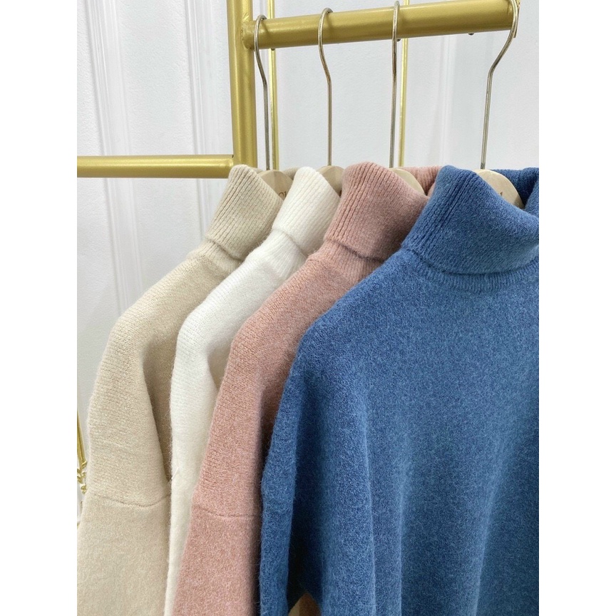 Áo len tay bồng, áo len cổ lọ nữ form rộng chất len mịn form chuẩn len dáng xinh xắn tha hồ mix đồ hàng quảng châu xịn | BigBuy360 - bigbuy360.vn