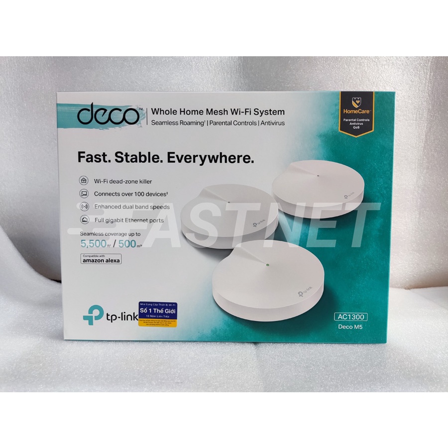 Hệ Thống WiFi Mesh Cho Gia Đình TP-Link Deco M5 Chuẩn AC1300