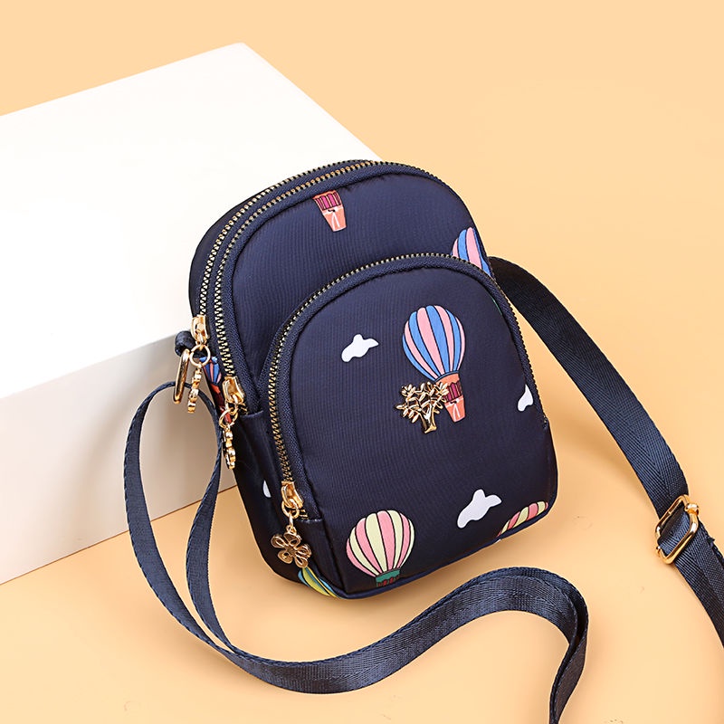 Túi đeo chéo đựng điện thoại vải nylon canvas oxford nhỏ gọn dễ phối trang phục thích hợp cho phụ nữ tuổi trung niên