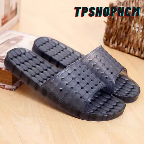 Dép nhựa dẻo trong PVC lỗ nam, nữ không thấm nước chống trơn trượt, đi trong nhà , văn phòng , spa chất lượng