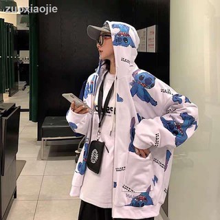 Cô Zuo~♚Spring and autumn new ins student bf wind jacket wild loose hooded sweater women 200 kg fat mm thin coat trend