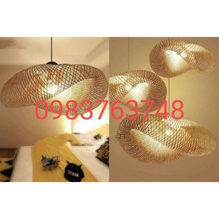 Đèn thả trần mây tre đèn mây tre lượn sóng