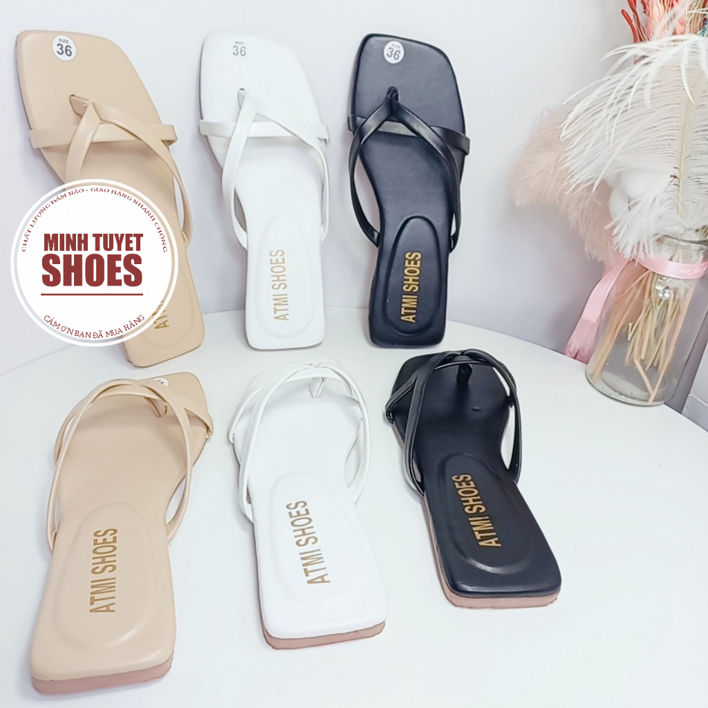 Dép nữ đế bằng xịn loại 1 kiểu kẹp ngón quai ngang mảnh bền đẹp đi chơi đi biển Minhtuyetshoes