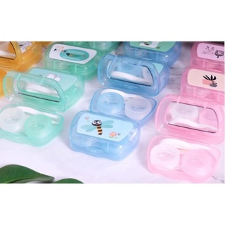 Khay gương lens mini / khay đựng kính áp tròng có dụng cụ và gương