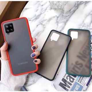 Ốp lưng trong nhám Samsung Galaxy A12 viền dẻo màu chống sốc