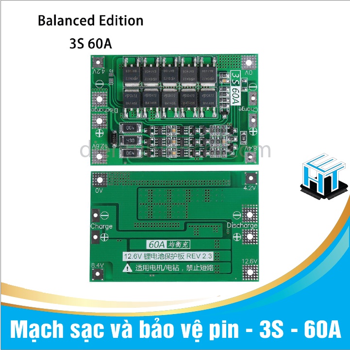 Mạch sạc và bảo vệ pin - 3S - 60A