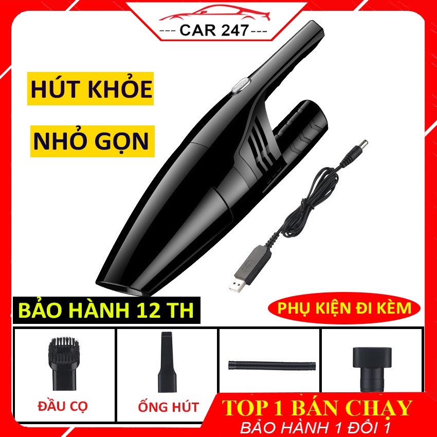 Máy Hút Bụi Cầm Tay - Máy Hút Bụi Mini Hút Cực Mạnh 120W, Dùng Cho Ô Tô Và Gia Đình, Bảo Hành 12 Tháng