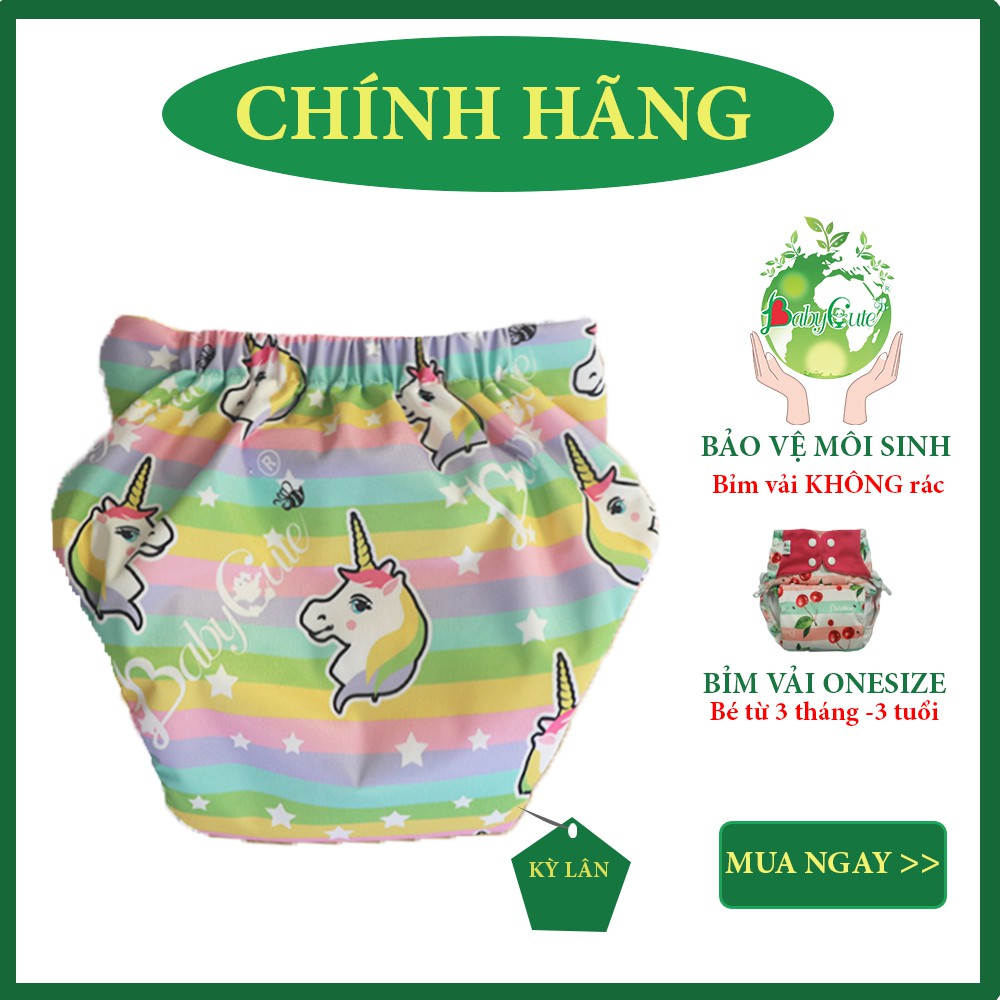 [ONE SIZE] Bỉm tã vải BabyCute Siêu chống tràn (1 bộ = 1 vỏ + 1 lót) tăng giảm CÚC bấm cho bé từ 5-25kg, mặc ngày và đêm