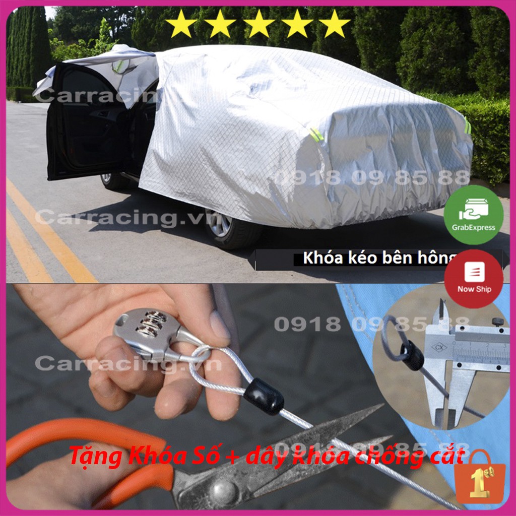 Bạt Phủ Xe Ô Tô CARRACING  VA03 Bạt Phủ Ô Tô Chống Nắng 3 Lớp Cao Cấp 🌦️Nắng mưa bụi bẩn🌦️ 4 , 5 chỗ , 7 chỗ , bán tải