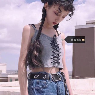 Áo 2 dây croptop đan dây gợi cảm ulzzang ( 2 màu )