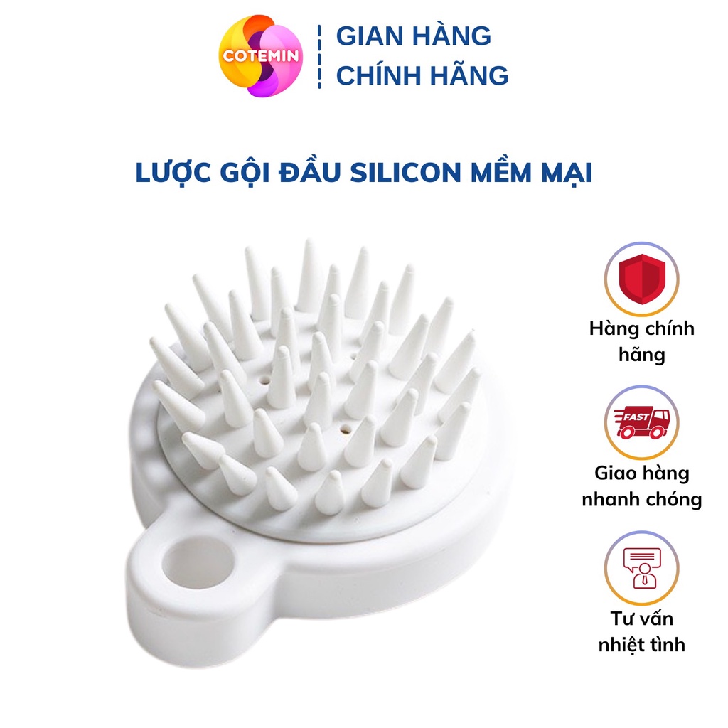 Lược Gội Đầu Muji Xuất Nhật Silicon Massage Đầu Giảm Stress Rụng tóc Kích Thích Mọc Tóc COTEMIN