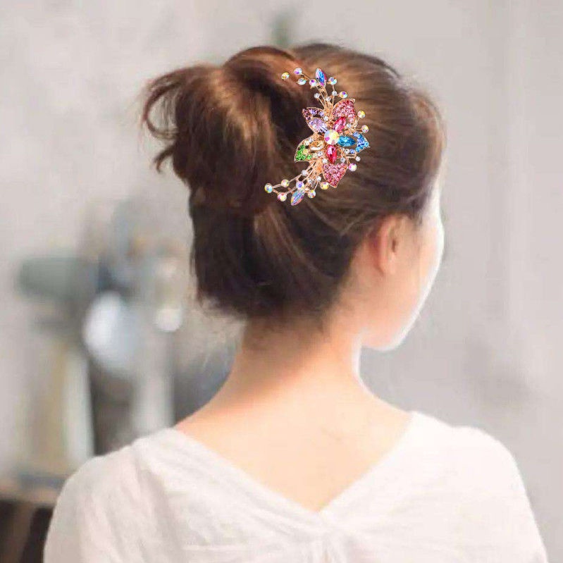 Lược Cài Tóc Hình Hoa Đính Đá Phong Cách Hàn Quốc Cho Nữ