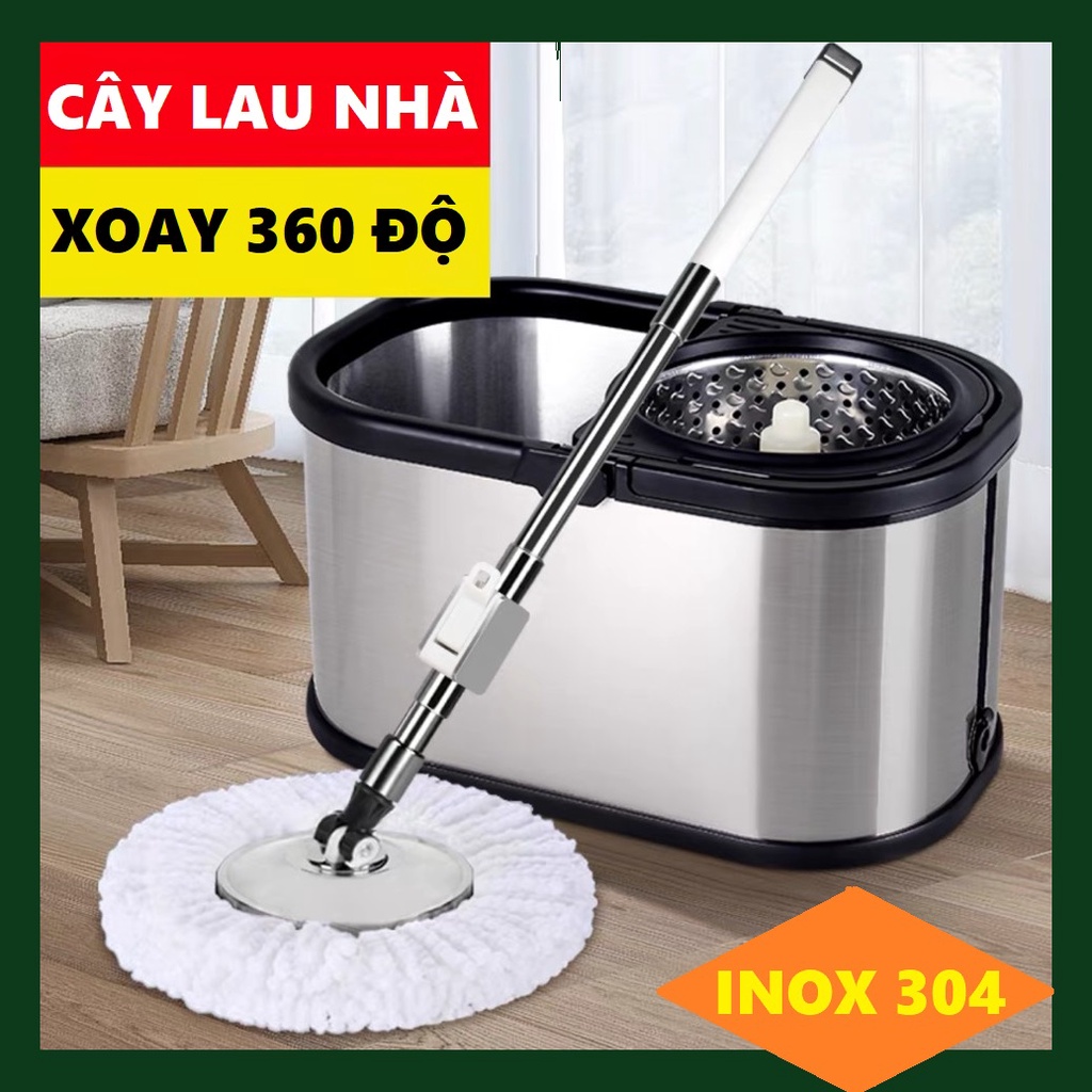 Cây Lau Nhà Chổi Lau Nhà Tự Vắt 360 Độ Chính Hãng Cao Cấp Tặng Kèm 2 Bông Lau