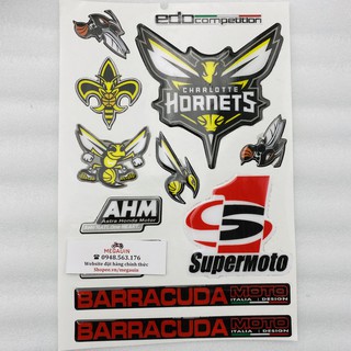 Tem Decal Sticker nổi tân trang, làm đẹp xe (mẫu Ong Bắp Cày)
