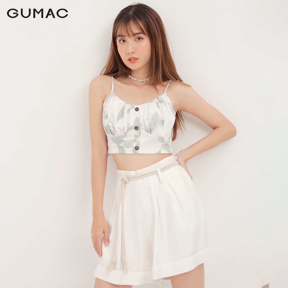 [Mã WABRGU50 giảm 10% đơn 250K] Áo croptop nữ in lá GUMAC màu xanh, đủ size, trẻ trung AA12152
